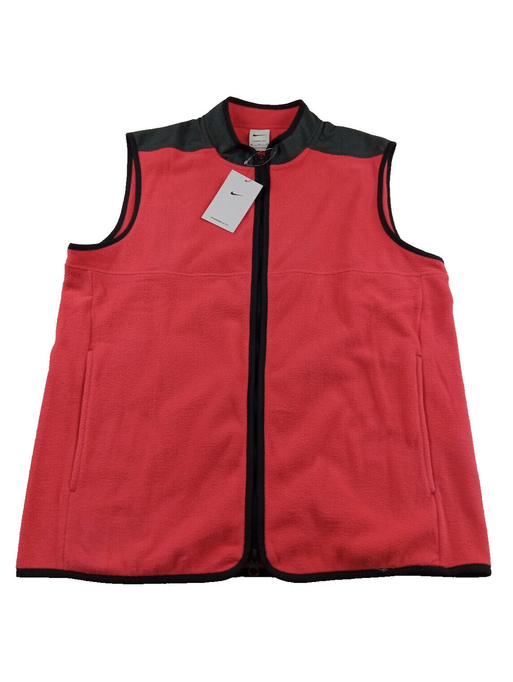 Nike Therma-FIT Golf Vest Mens Medium Red Black Shoulder Panels Full Zip NWT M